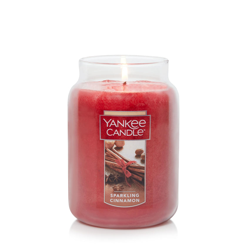 Yankee Candle Scented Candle, Sparkling Cinnamon, Original Large Jar Candle, 110-150 Hours of Burn Time, 22 oz. 🍁 All In One Marketplace Canada