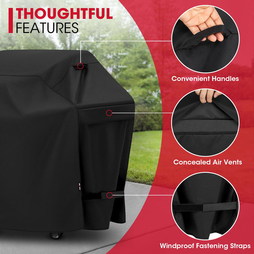 UNICOOK BBQ Cover 55 Inch, Heavy Duty Waterproof Housse BBQ, Special Fade and UV Resistant Outdoor Barbecue Grill Cover, Barbecue Accessories Compatible for Weber Char-Broil Brinkmann and More 🍁 All In One Marketplace Canada