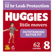 Huggies Size 8 Diapers, Little Movers Baby Diapers, Size 8 (46+ lbs), 62 Count 🍁 All In One Marketplace Canada