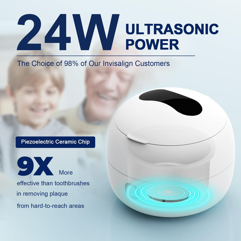 2026 Ultrasonic Retainer Cleaner Machine for Braces, Jewelry, Mouth Guard, 24W Ultrasonic Cleaner with 3 Modes, Suitable for Dental Appliances, Mouth Guard, Night Guard Braces, Jewelry, 200ML Portable Capacity (white) 🍁 All In One Marketplace Canada