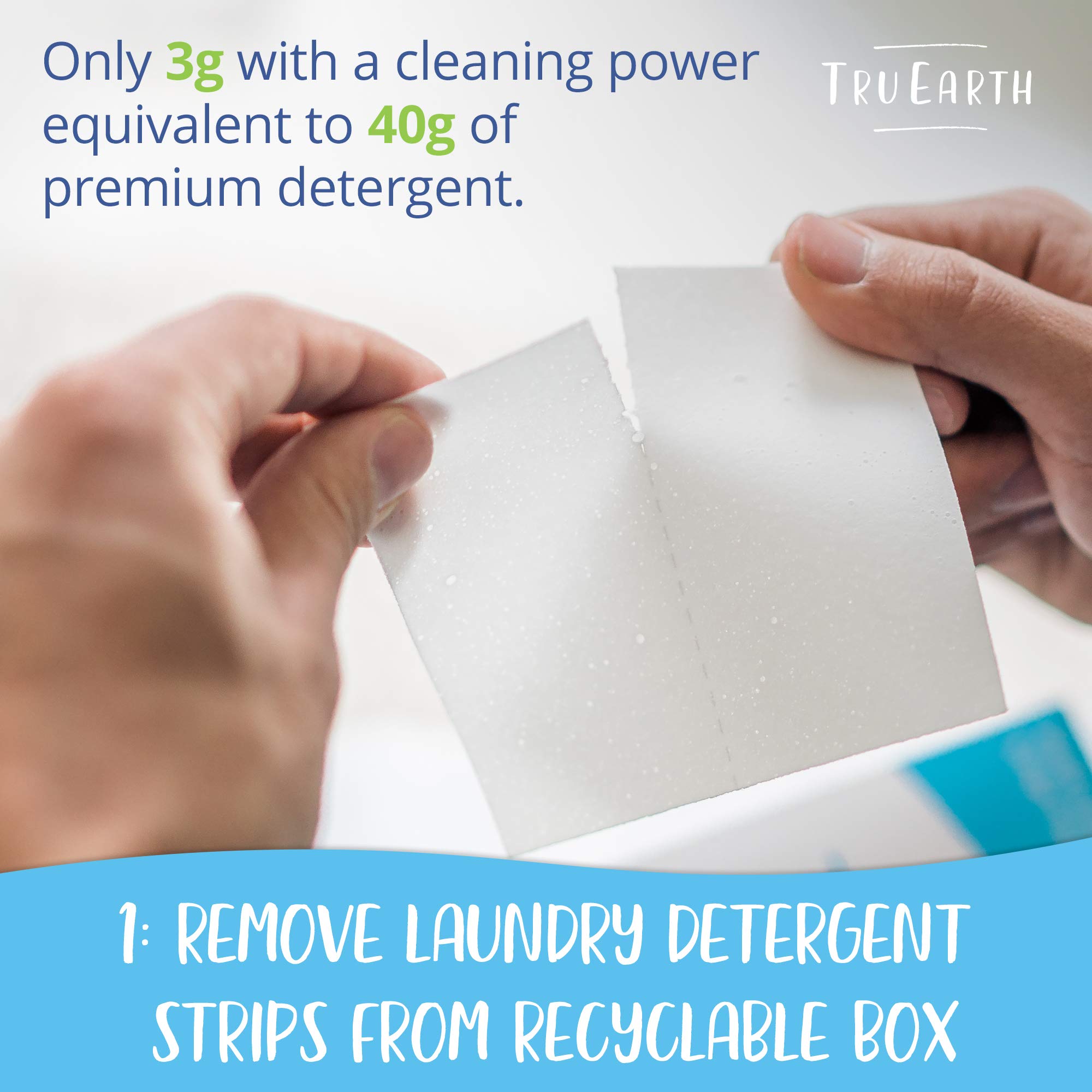 Tru Earth Compact Dry Laundry Detergent Sheets - Up to 128 Loads (64 Sheets) - Paraben-Free - Original Eco-Strip Liquidless Laundry Detergent, Laundry Sheets - Fresh Linen 🍁 All In One Marketplace Canada