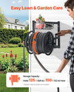 VEVOR Wall Mounted Garden Hose Reel, Holds 125 ft 5/8-inch Hose, Heavy-Duty Water Hose Winder, Space-Saving Design, Outdoor Manual Reel with Brass Fitting and Storage Basket for Yard Lawn 🍁 All In One Marketplace Canada