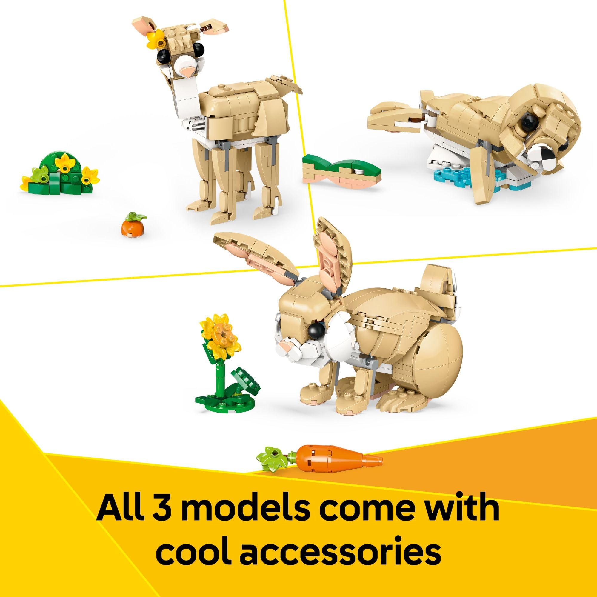 LEGO Creator 3 in 1 Cute Bunny Toy - Building Toy for Girls and Boys, Ages 8+ - Gift for Birthdays - W/ 3 Build Options, Bunny, Seal, or Llama - 31162 🍁 All In One Marketplace Canada