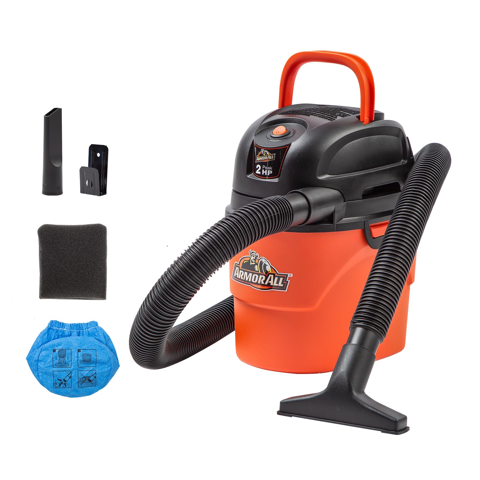 Armor All 1.5-Gallon 2 Peak HP Vac-Mate Wet/Dry Vacuum, AA155, Orange 🍁 All In One Marketplace Canada