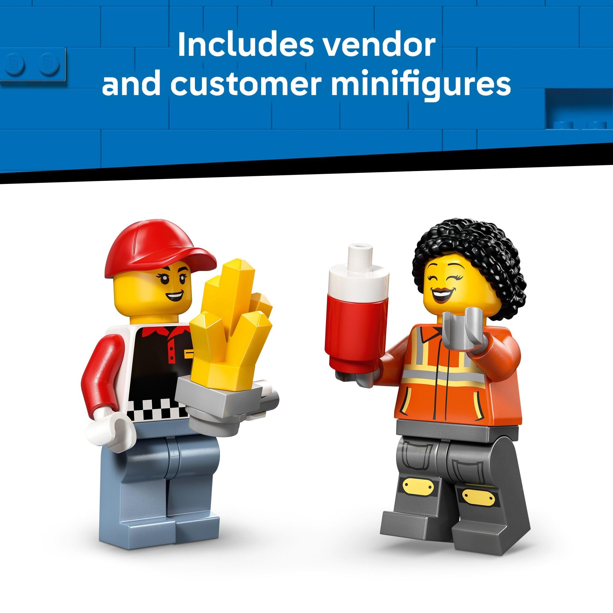 LEGO City Fries Food Truck Building Toy for Kids - Pretend Play Truck Toy for Boys & Girls, Ages 5+ - Mobile Restaurant Playset W/2 Minifigures & Detachable Kiosk - Gift Idea for Birthdays - 60488 🍁 All In One Marketplace Canada