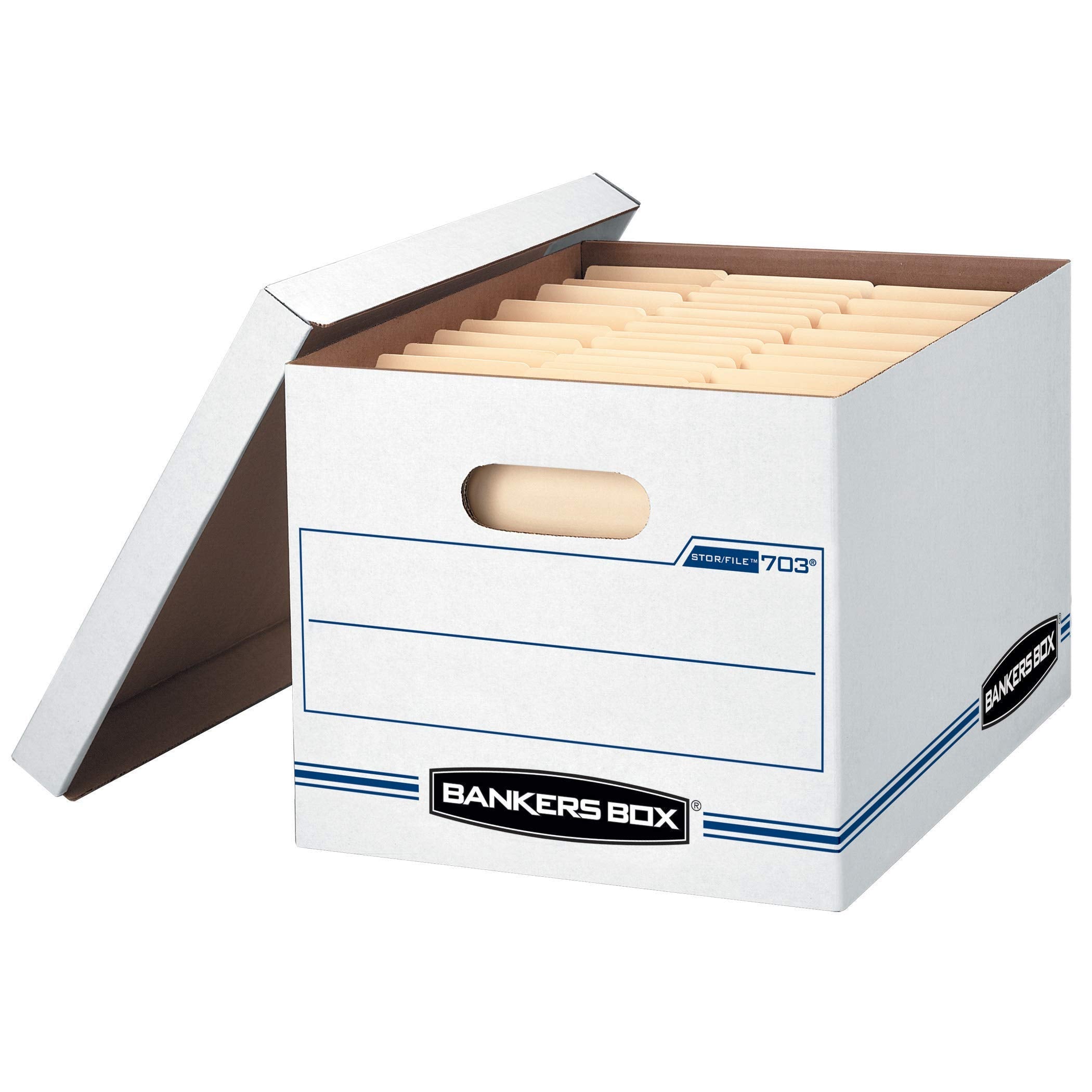 Bankers Box Stor/File Basic-Duty Storage Boxes, 6 Pack (70325),White/Blue 🍁 All In One Marketplace Canada