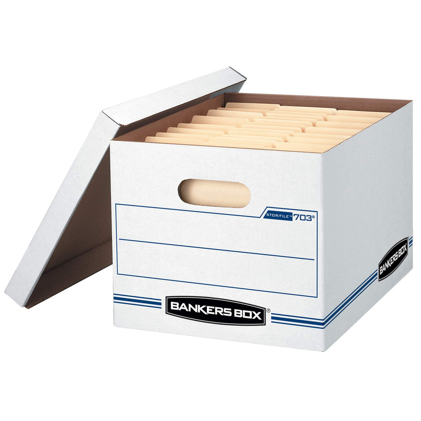 Bankers Box Stor/File Basic-Duty Storage Boxes, 6 Pack (70325),White/Blue 🍁 All In One Marketplace Canada