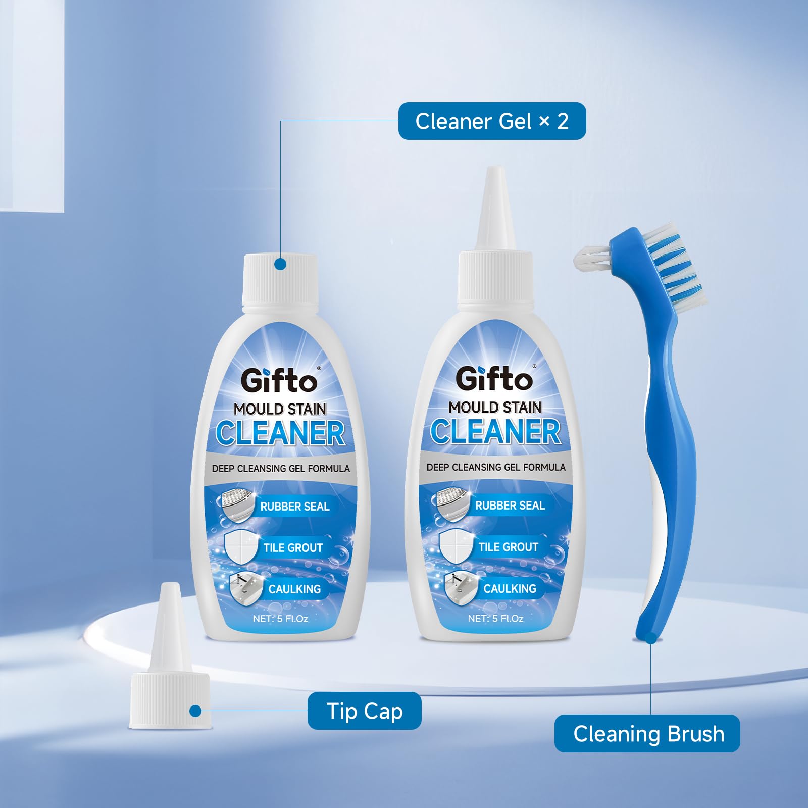 Mould Stain Remover Gel Washing Machine Cleaner, Grout Cleaner with Cleaning Brush, Black Stain Remover for Washer Kitchen Sink Shower Toilet Bathtub Caulk Tile,Bathroom Whitener, 10 Fl Oz 🍁 All In One Marketplace Canada