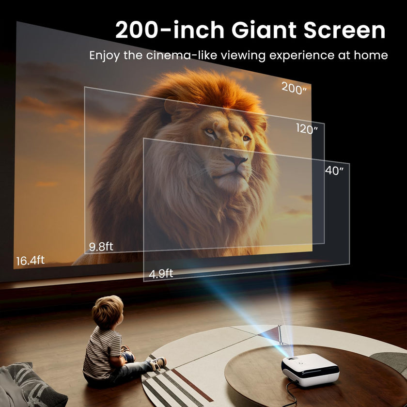 HAPPRUN Native 1080P Bluetooth Projector, Full HD Portable Outdoor Movie Projector with Built-in Speaker, Compatible with Smartphone, HDMI, USB, AV, Fire Stick, PS5 for Home, Bedroom, Outdoor Use 🍁 All In One Marketplace Canada