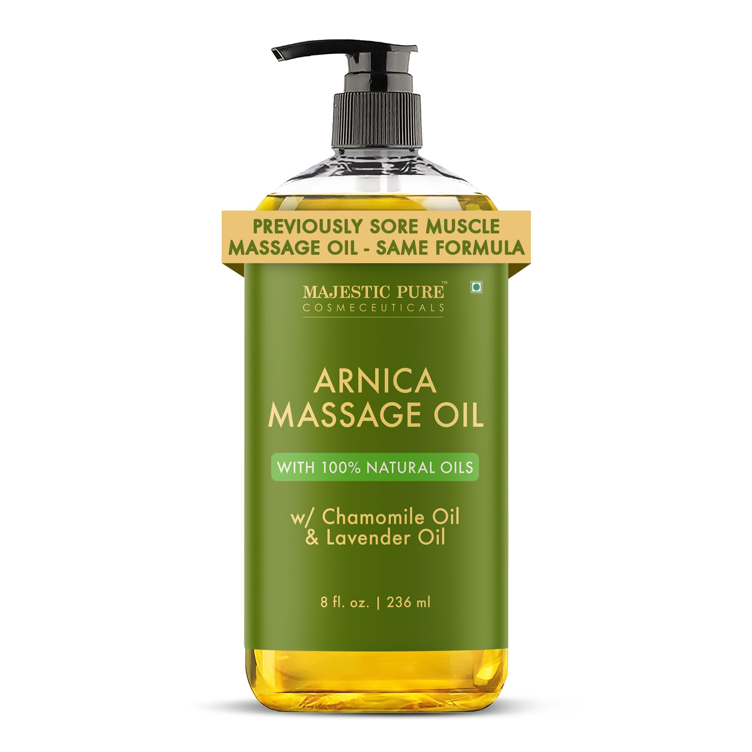 MAJESTIC PURE Arnica Massage Oil for Massage Therapy - with Lavender and Chamomile Essential Oils - Multipurpose Instant Absorption Full Body Massage - 8 fl. oz 🍁 All In One Marketplace Canada
