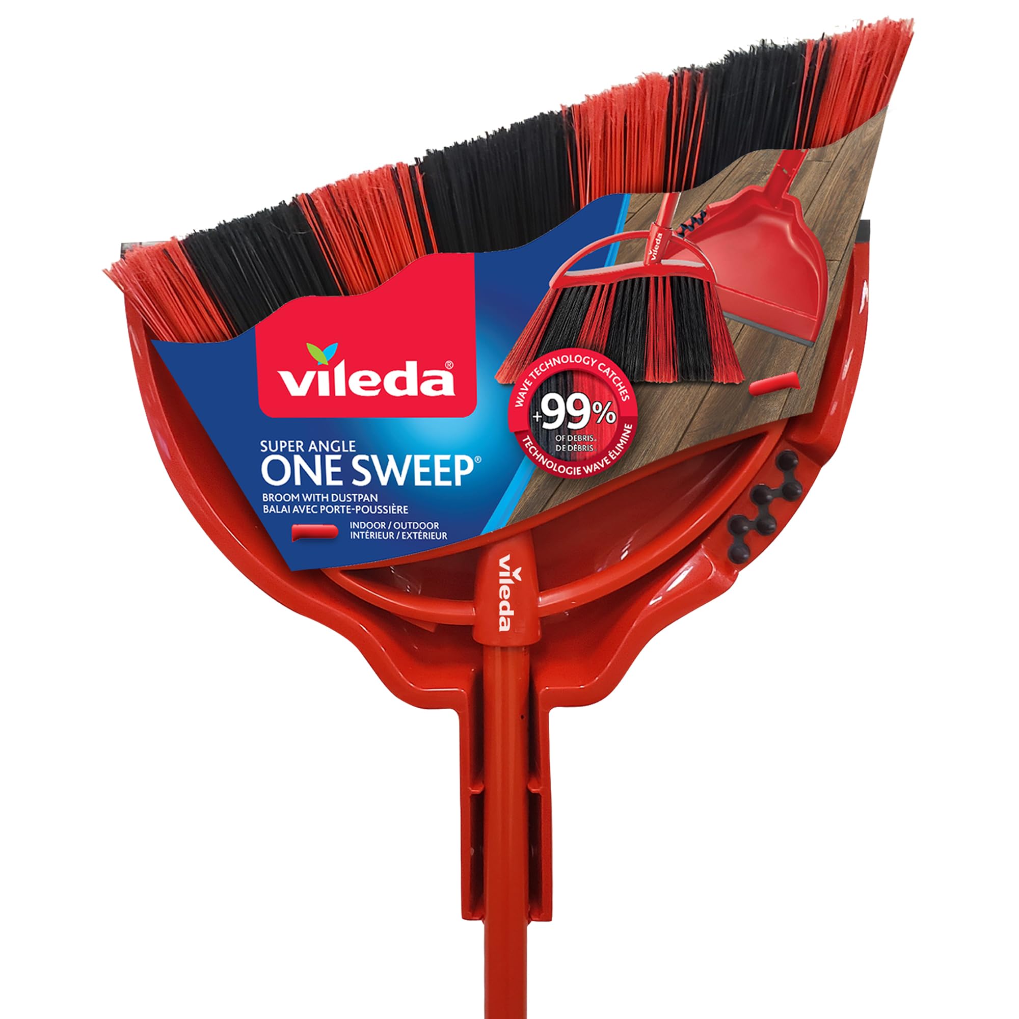 Vileda One Sweep Broom with Step-On Dustpan | Catches Over 99% of Dust & Dirt | Indoor Broom 🍁 All In One Marketplace Canada