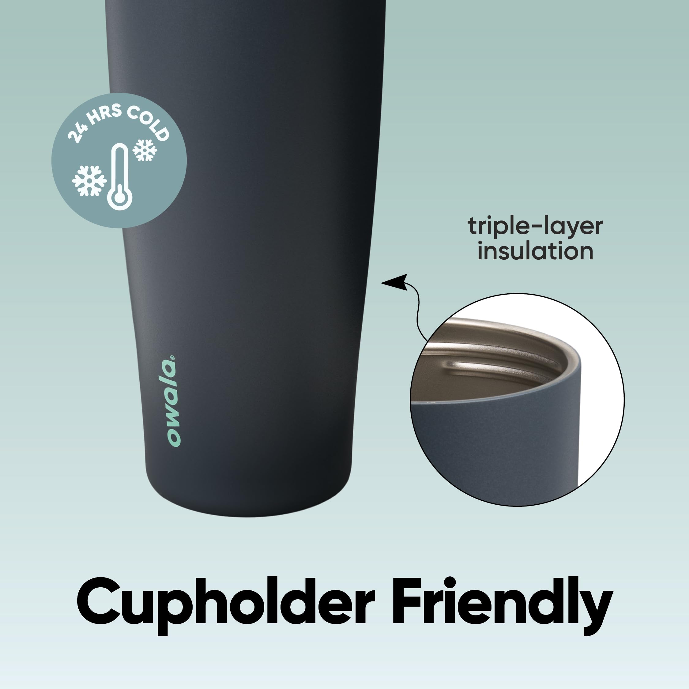 Owala FreeSip Tumbler Insulated Stainless Steel Water Bottle with Built-in Straw and Side Handle, for Travel, Work, School, and Sports, 40oz, BPA Free, Leak Proof, Foggy Tide 🍁 All In One Marketplace Canada