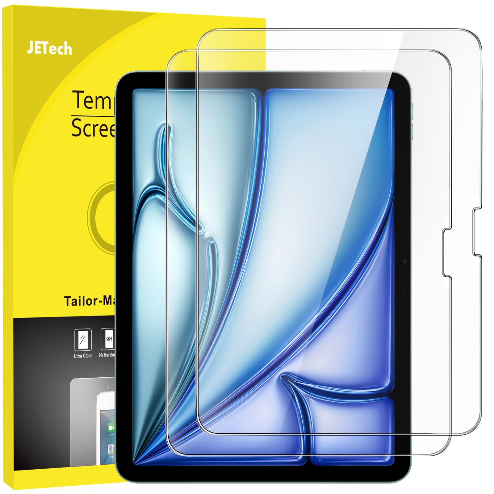 JETech Screen Protector for iPad Air 11-Inch M4/M3/M2 (2026/2025/2024), 9H Tempered Glass Film, HD Clear, 2-Pack 🍁 All In One Marketplace Canada