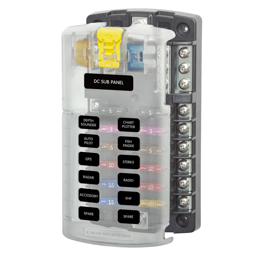 Blue Sea Systems ST Blade Fuse Block - 12 Circuits with Negative Bus & Cover 🍁 All In One Marketplace Canada