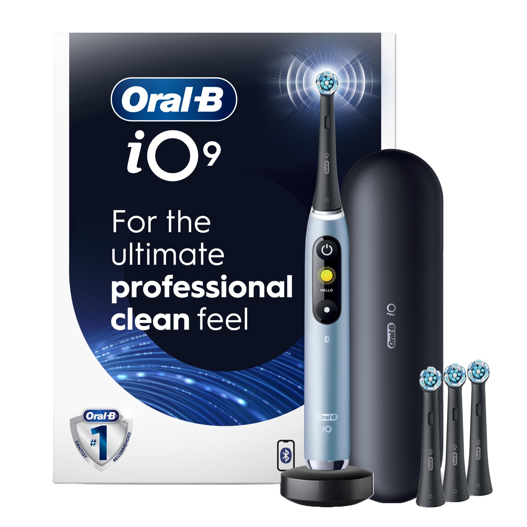 Oral-B iO9 Electric Toothbrush, for the Ultimate Professional Clean Feel, Aquamarine, Rechargeable Electric Toothbrushes, iO Series 9 with 1 Power Toothbrush, 4 Brush Heads, and 1 Charging Travel Case 🍁 All In One Marketplace Canada