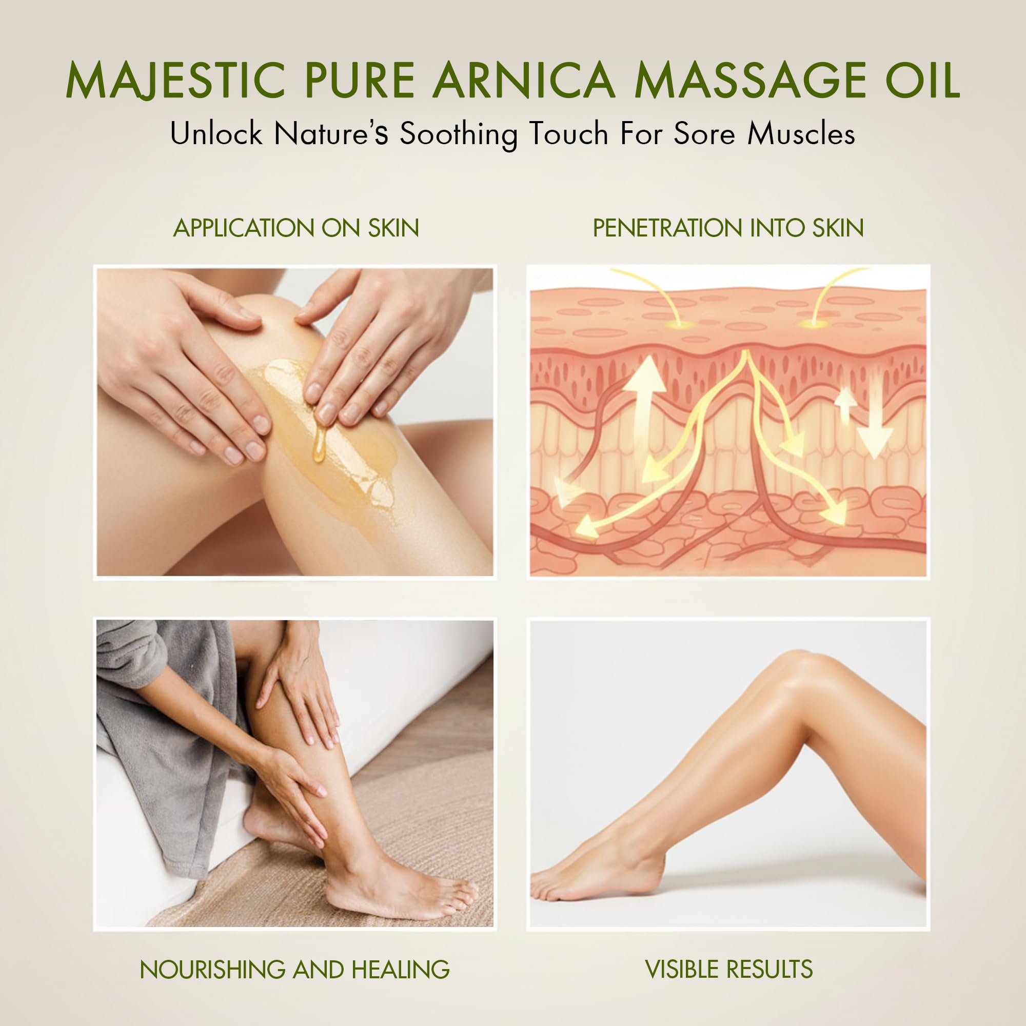 MAJESTIC PURE Arnica Massage Oil for Massage Therapy - with Lavender and Chamomile Essential Oils - Multipurpose Instant Absorption Full Body Massage - 8 fl. oz 🍁 All In One Marketplace Canada