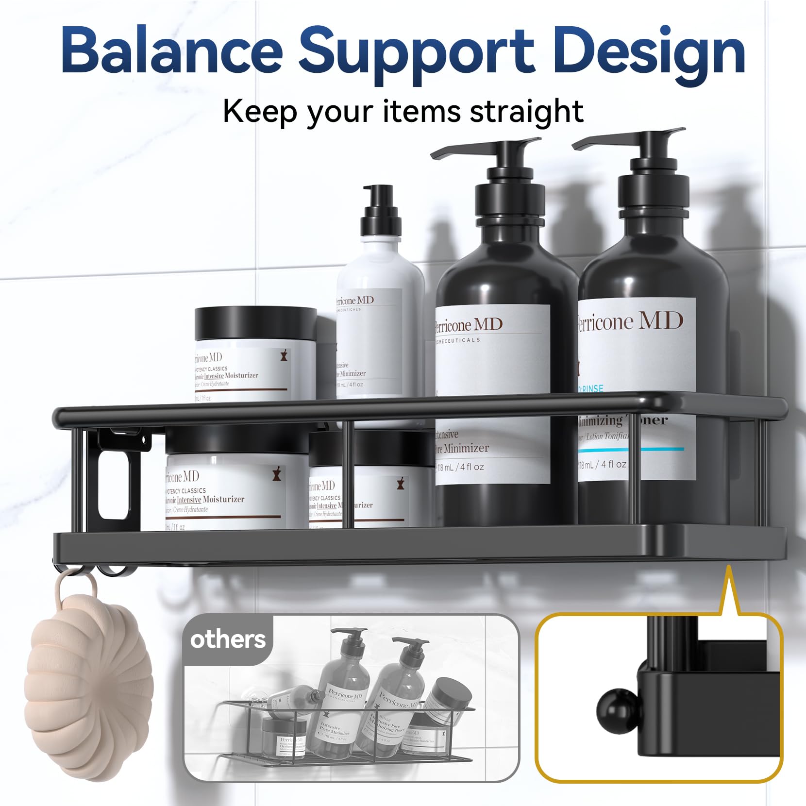 YASONIC Shower Caddy Adhesive, 100% Rustproof Shower Shelves 3 Piece 🍁 All In One Marketplace Canada