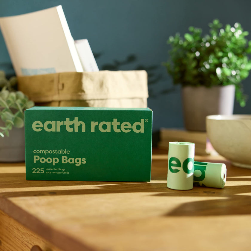 Earth Rated Compostable Dog Poop Bags, Ultra Thick and Leak Proof, Unscented, 225 Count 🍁 All In One Marketplace Canada
