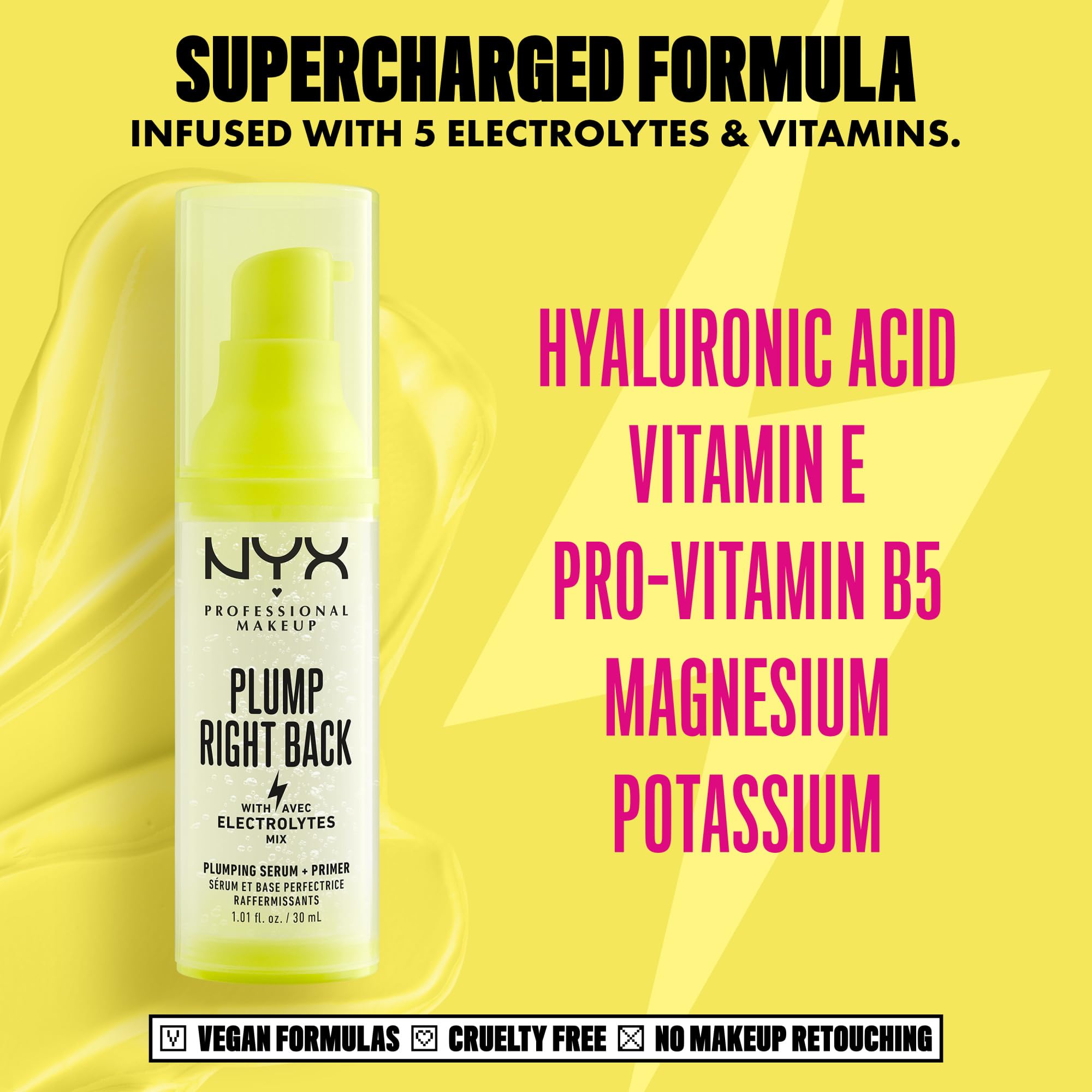 NYX Professional Makeup, Plump right back, Primer serum, Hydration, Vegan Formula - 01 Clear, 30mL 🍁 All In One Marketplace Canada