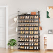 10 Tier Shoe Rack, Large Capacity Tall Shoe Storage Organizer Holds 50-55 Pairs Shoes and Boots, Vertical Shoe Shelf Cabinet with Versatile Hooks for Closet Entryway Garage Bedroom 🍁 All In One Marketplace Canada