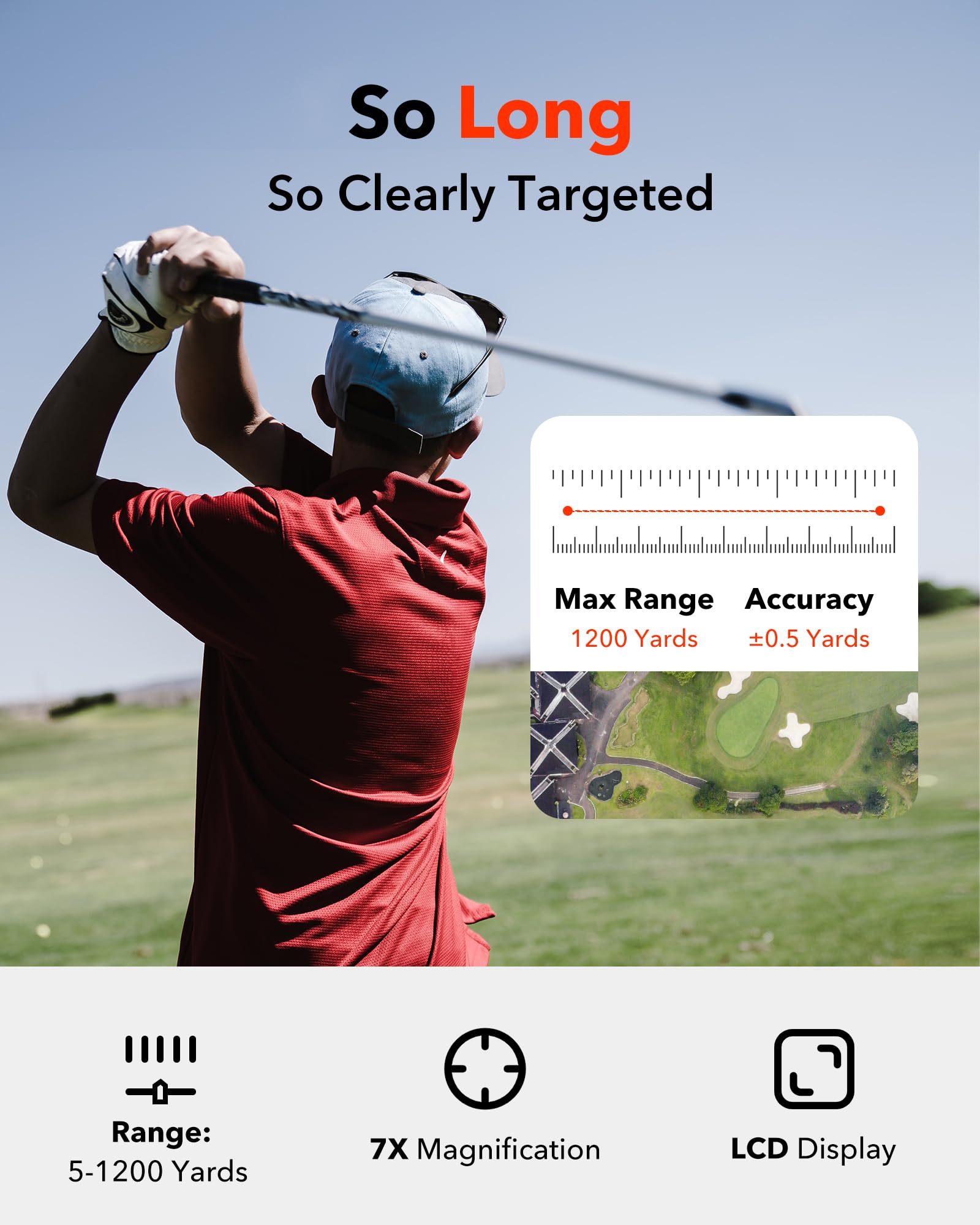 REDTIGER 1200 Yards Golf Range Finder with Slope, 7X Magnification Golf Rangefinder, IP54 Waterproof, Fast Flag Pole Locking Vibration, Rechargeable Laser Rangefinder Golfing with Magnet Stripe 🍁 All In One Marketplace Canada