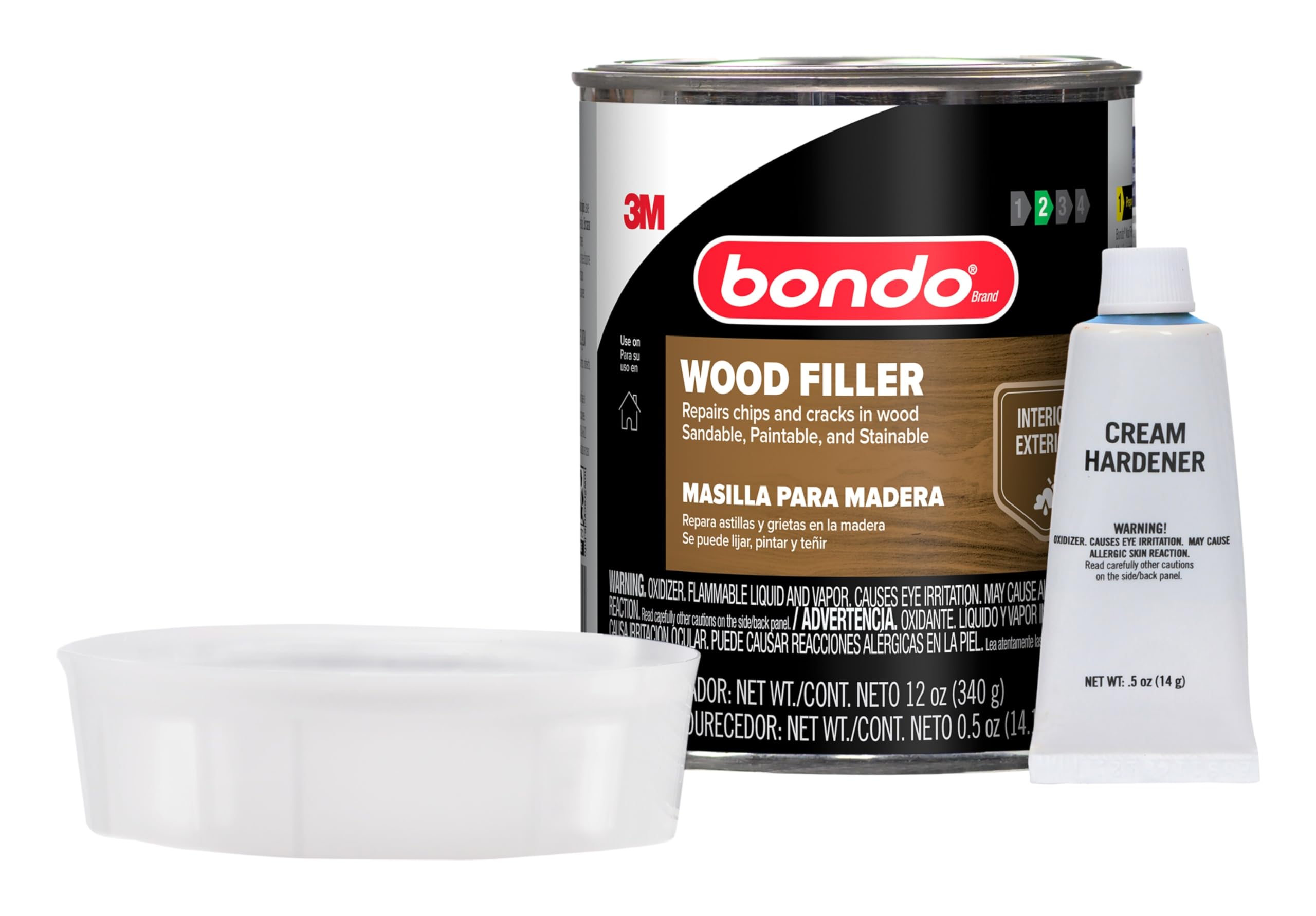 Bondo Wood Filler 12 oz with Hardener 0.5 oz, Repairs Chips and Cracks in Wood, Sandable, Paintable, and Stainable 🍁 All In One Marketplace Canada