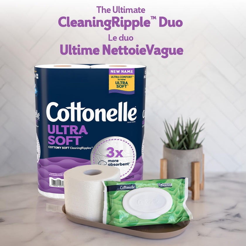 Cottonelle Toilet Paper, 24 Mega Rolls = 96 Regular Rolls, Ultra Soft (Formerly Ultra Comfort), Soft Bathroom Tissue, 244 Sheets per Roll, Packaging May Vary 🍁 All In One Marketplace Canada