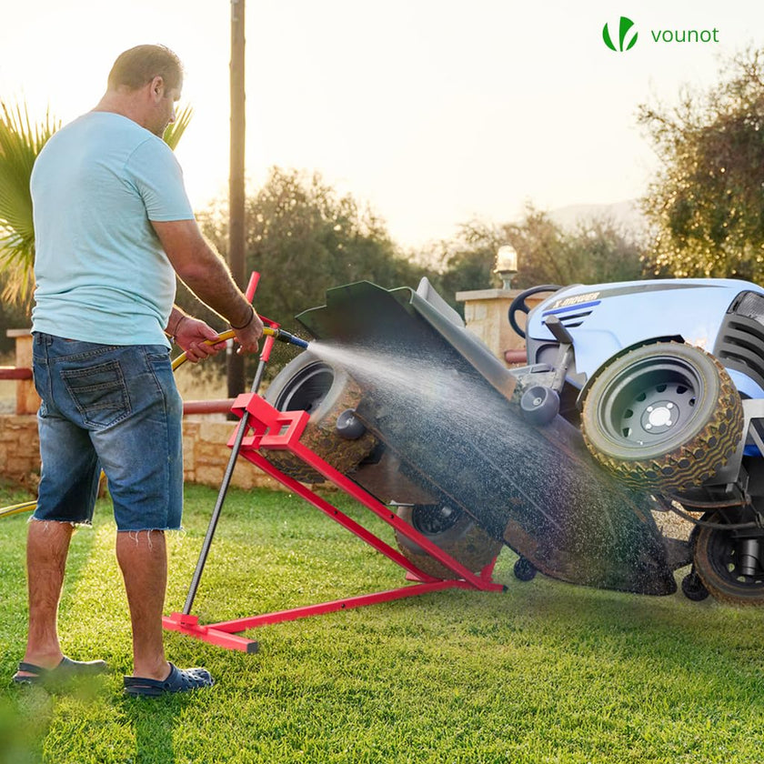 VOUNOT Ride on Lawn Mower Lift Jack, Telescopic Maintenance Jack for Lawn mowers and Garden Tractors, Weight Capacity 880 Lbs, Red 🍁 All In One Marketplace Canada