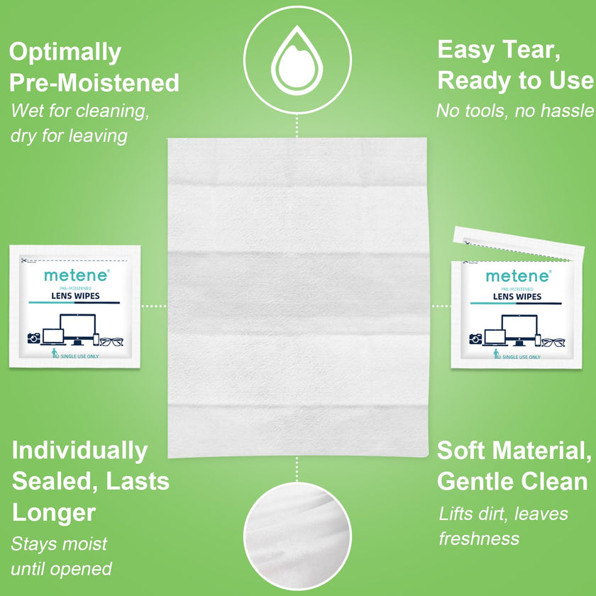 Metene Lens Wipes, 300 Pre-Moistened Individually Wrapped Glasses Wipes 🍁 All In One Marketplace Canada