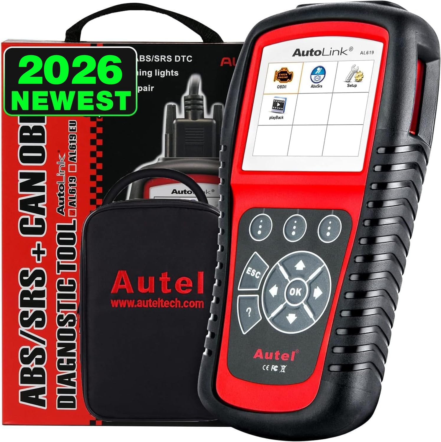 Autel AutoLink AL619 OBD2 Scanner, 2026 Newer ABS SRS Diagnostic Code Reader with10 OBDII Test Modes, Turn Off Check Engine Light, DTC Lookup, Live Data, Updated of MS319/ AL519/ ML519/ ML619 🍁 All In One Marketplace Canada