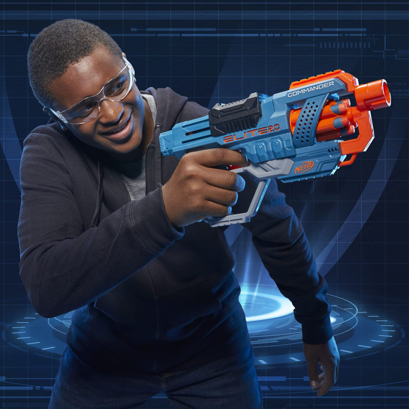 Hasbro Nerf Elite 2.0 Commander RD-6 Blaster, 12 Official Nerf Darts, 6-Dart Rotating Drum, Tactical Rails, Barrel and Stock Attachment Points, E9485 🍁 All In One Marketplace Canada
