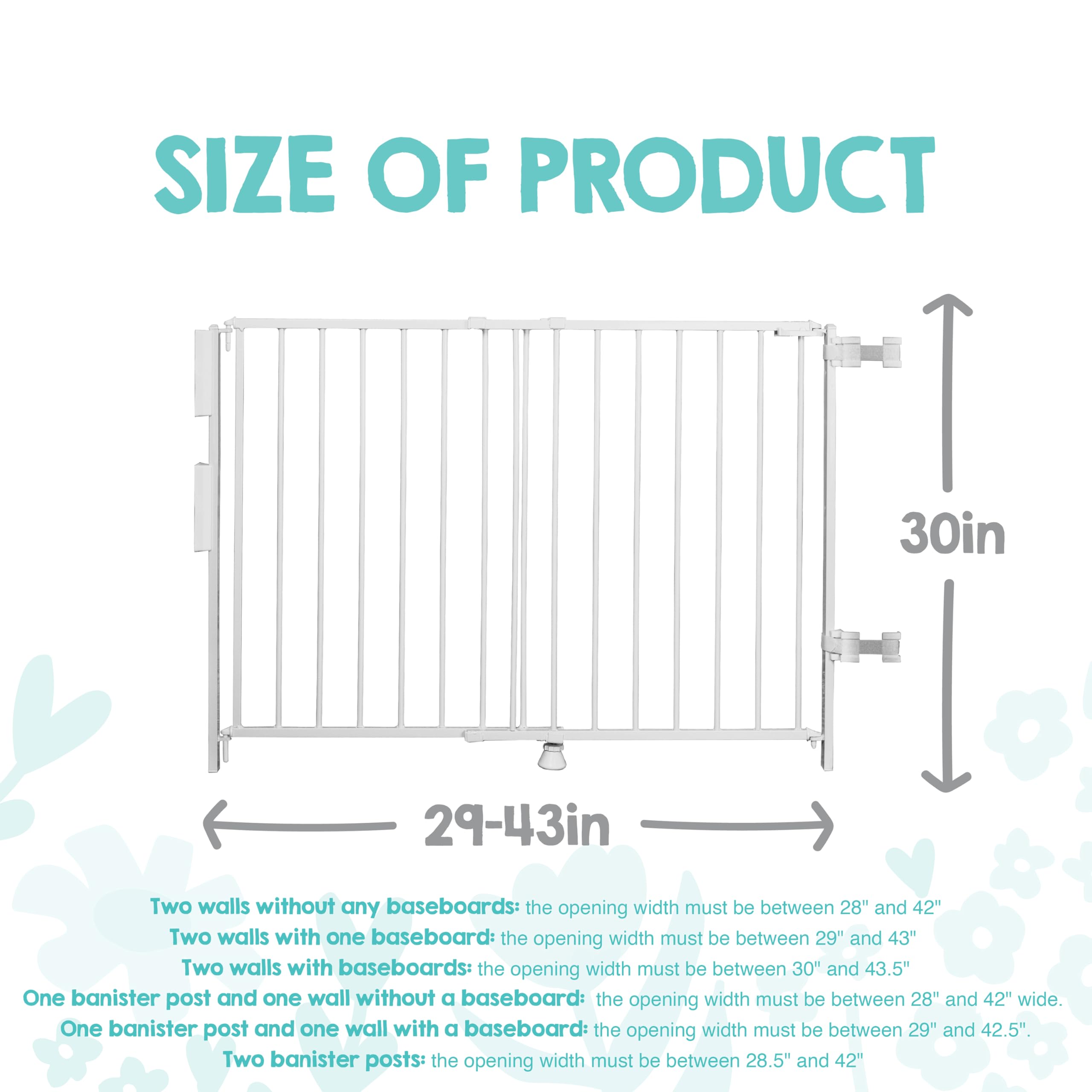Regalo 2-in-1 Stairway and Hallway Wall Mounted Baby Gate, Includes Banister and Wall Mounting Kit, White 🍁 All In One Marketplace Canada