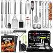 34Pcs BBQ Grill Accessories Tools Set, 16 Inches Stainless Steel Grilling Tools with Carry Bag, Thermometer, Grill Mats for Camping/Backyard Barbecue, Grill Tools Set for Men Women 🍁 All In One Marketplace Canada