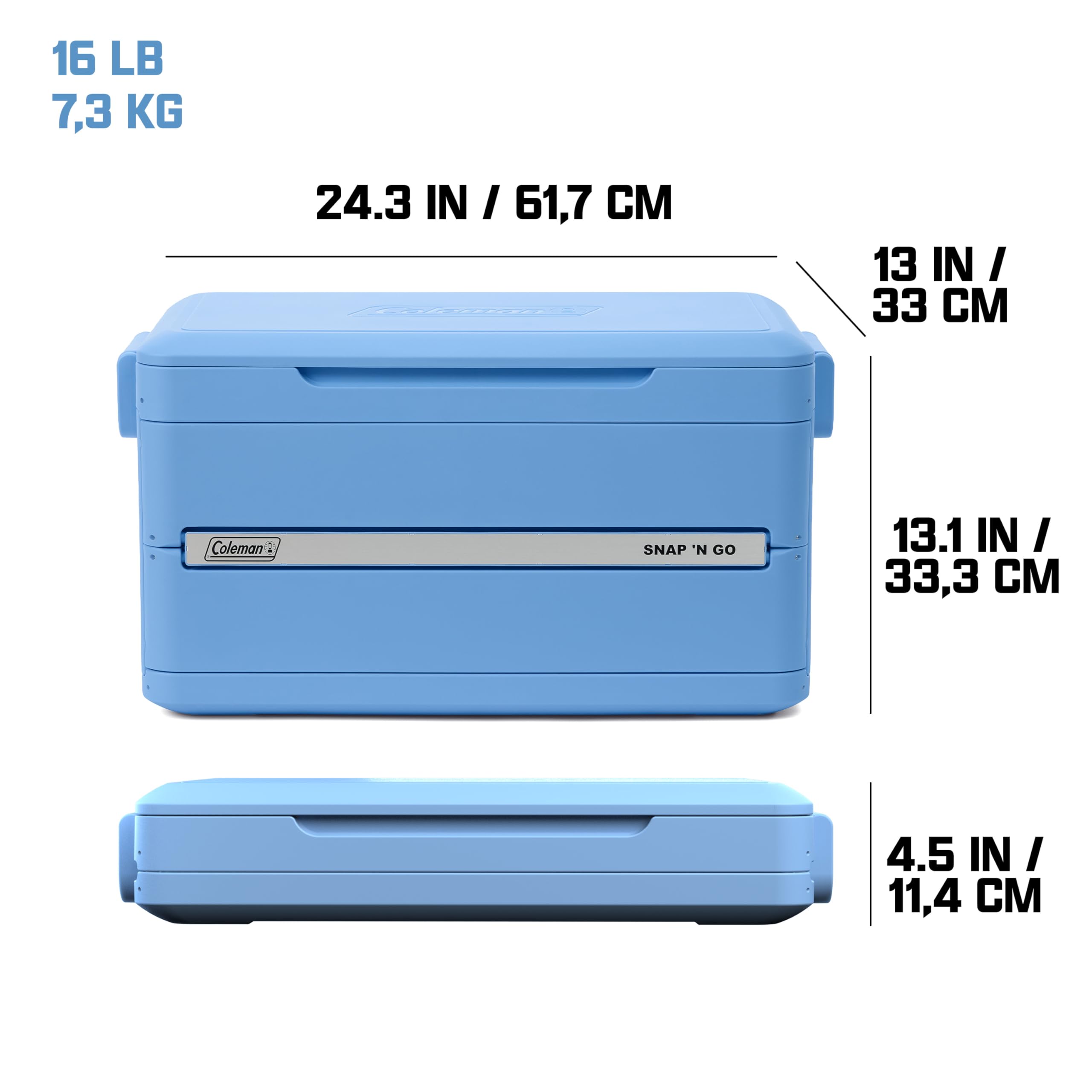 Coleman Snap 'N Go 45-Quart Collapsible Hard Cooler, Keeps Ice Cold up to 55 Hours, 76-Can Capacity, Spacing-Saving & Quick to Set Up, Collapses to 1/3 of Open Size, Holds up to 200 Pounds 🍁 All In One Marketplace Canada