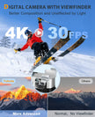 ToAuite 4K Digital Camera with Viewfinder, 48MP Autofocus Vlogging Camera for Photography and Video, Anti-Shake 16X Zoom Travel Portable Camera with Flash 32GB Card, Selfie YouTube Cameras with Dial 🍁 All In One Marketplace Canada