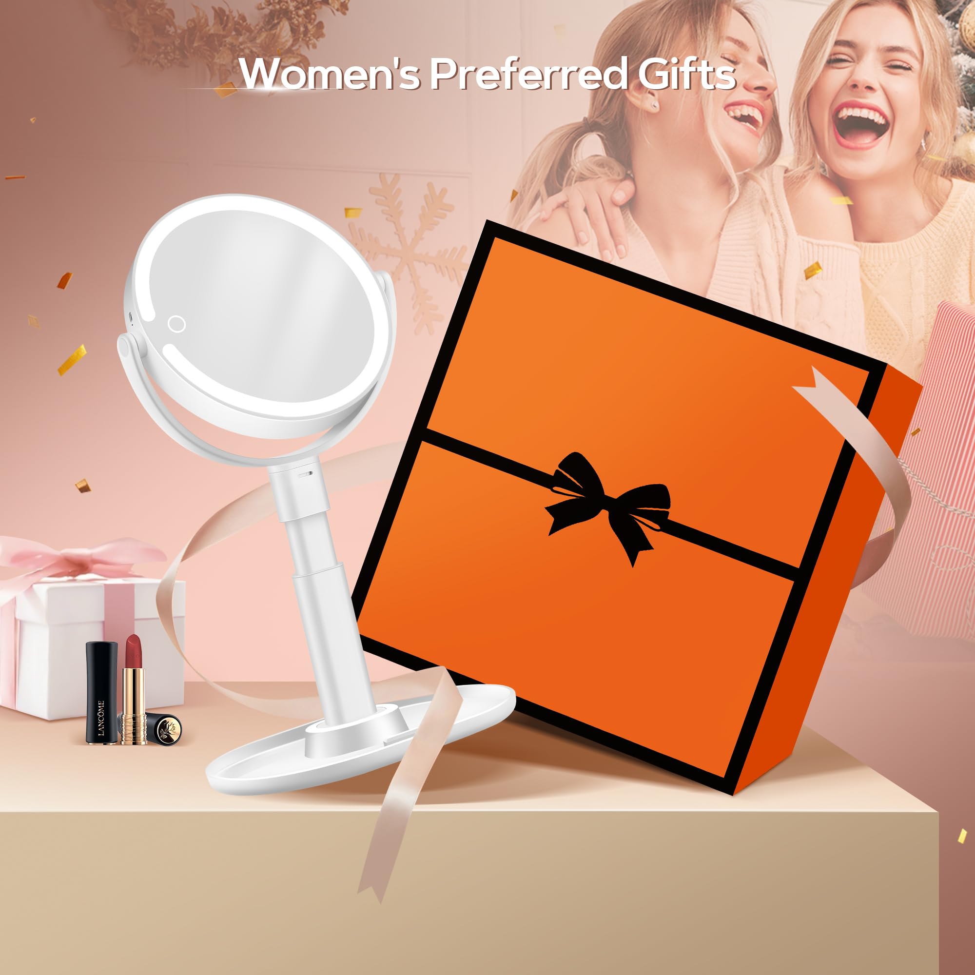 B Beauty Planet Makeup Mirror with Lights, Lighted Magnifying Mirror 30X with 3 Lighting and Adjustable Brightness, 2-Sided Height Adjustable Vanity Mirror for Bathroom, Women Gifts for Mom 🍁 All In One Marketplace Canada
