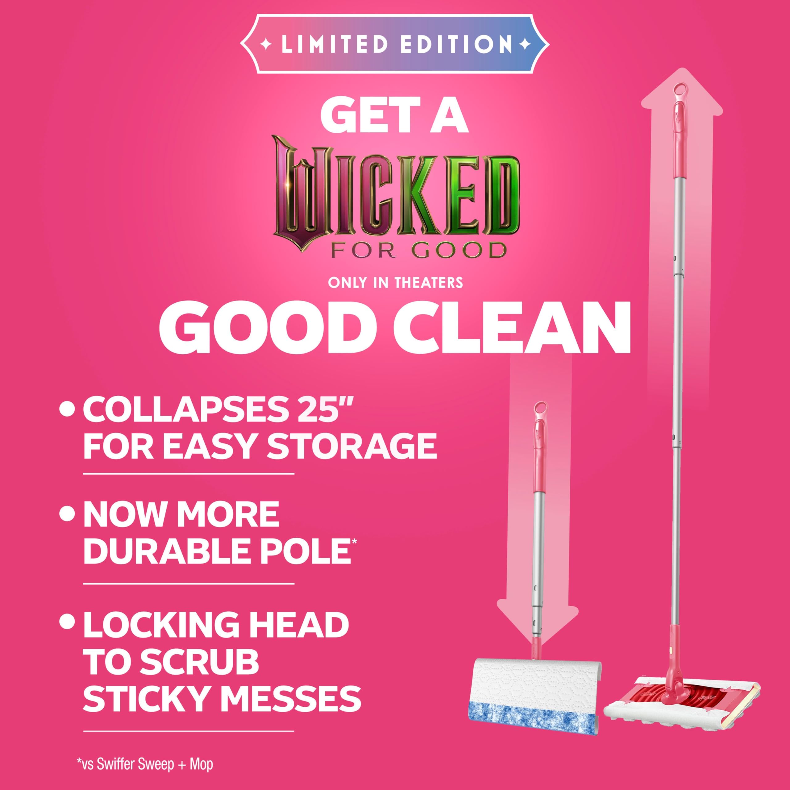 Swiffer Sweep and Mop Pro, 2-in-1 Floor Mopping , Multi-Surface Kit for Floor Cleaning, 5 Heavy Duty Dry Sweeping Cloths, 3 Heavy Duty Wet Mopping Cloths, Includes 1 Sweeper Device 🍁 All In One Marketplace Canada