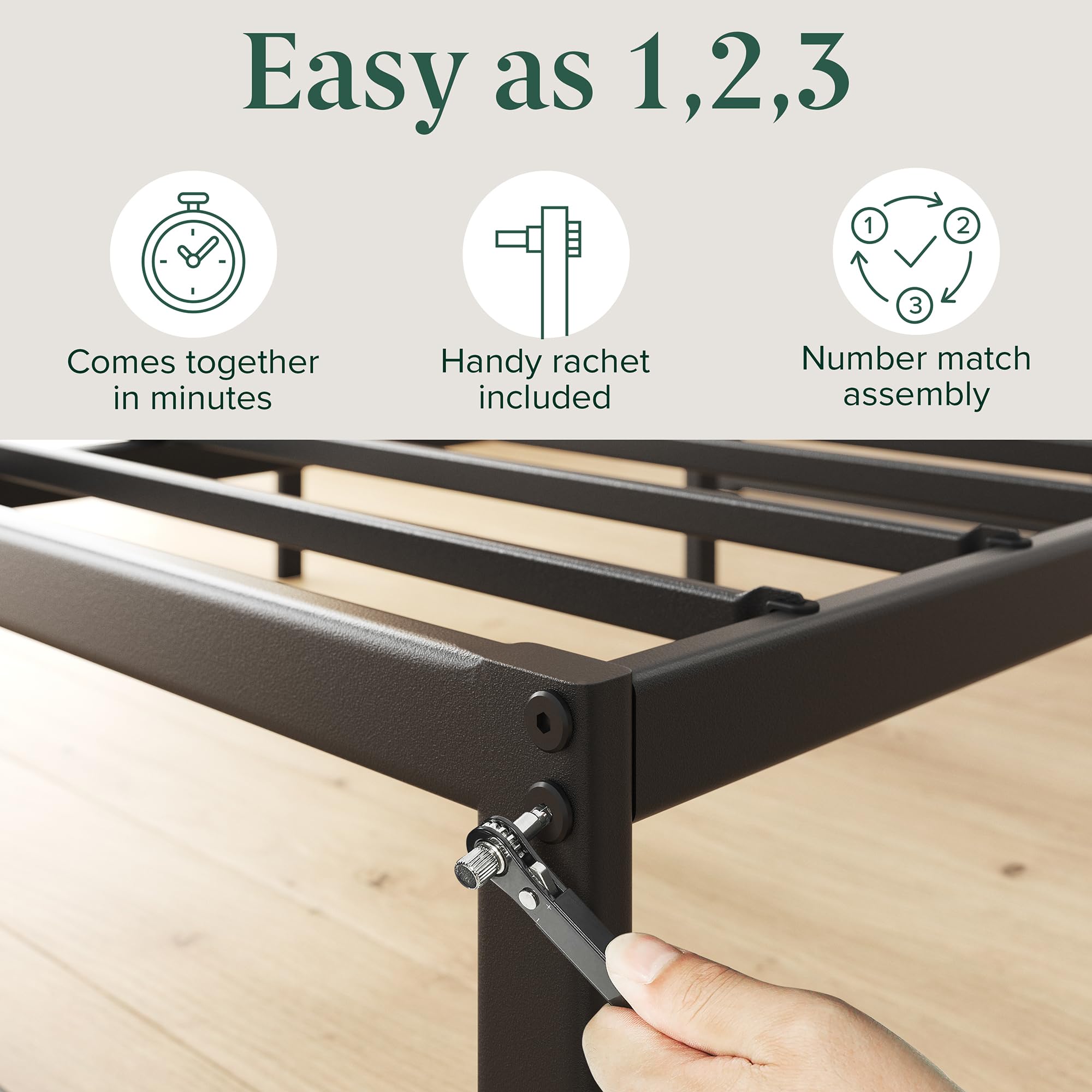 Zinus Full Bed Frame - ABEL 14 inch Metal Bed Frame with Steel Slat Support, No Box Spring Needed, Easy Assembly - Minimalist Platform Bed in a Box with Underbed Storage Space, 5 Year Wrranty, Full 🍁 All In One Marketplace Canada