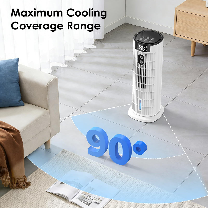 Portable Air Conditioner,1000ML Tower Fan with Remote,4-IN-1 Evaporative Air Cooler with 3 Wind Speeds&Turbo Mode,2 Mist,10H Timer,90° Oscillation Portable AC for Home,Office 🍁 All In One Marketplace Canada