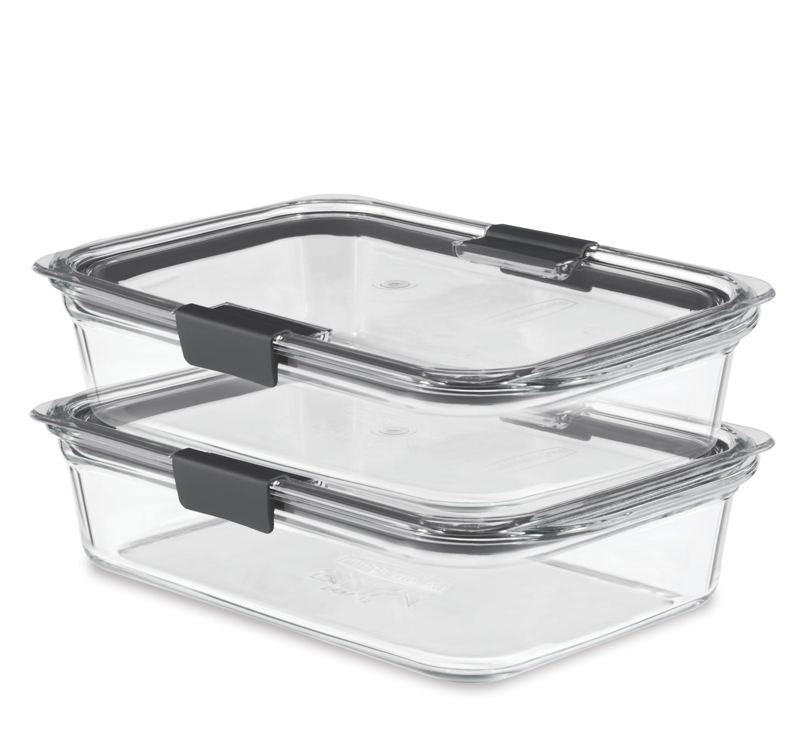 Rubbermaid 2118315 Brilliance Glass Storage 8-Cup Food Containers with Lids, 2-Pack (4 Pieces Total), BPA Free and Leak Proof, Large, Clear 🍁 All In One Marketplace Canada