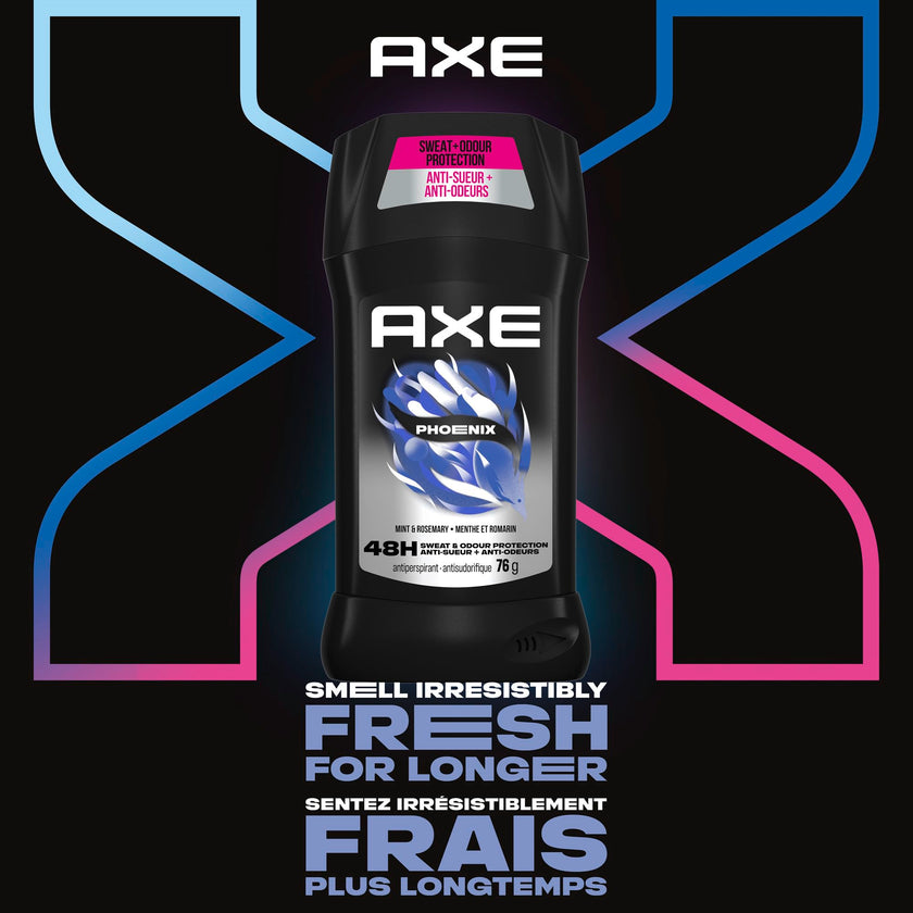 AXE Phoenix Antiperspirant Stick for 48-Hour Sweat and Odour Protection, Crushed Mint & Rosemary, 76g (Pack of 4) 🍁 All In One Marketplace Canada