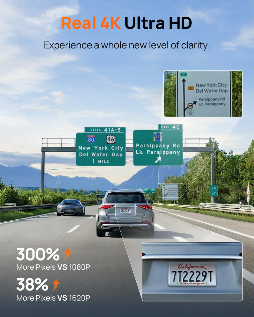 70mai 4K Front Dash Cam Built in WiFi, Smart Dash Camera for Cars, WDR, Night Vision, iOS/Android Mobile App, WDR, Night Vision, Loop Recording, Parking Monitor, Time-Lapse (M310 Plus 4K) (2160P) 🍁 All In One Marketplace Canada