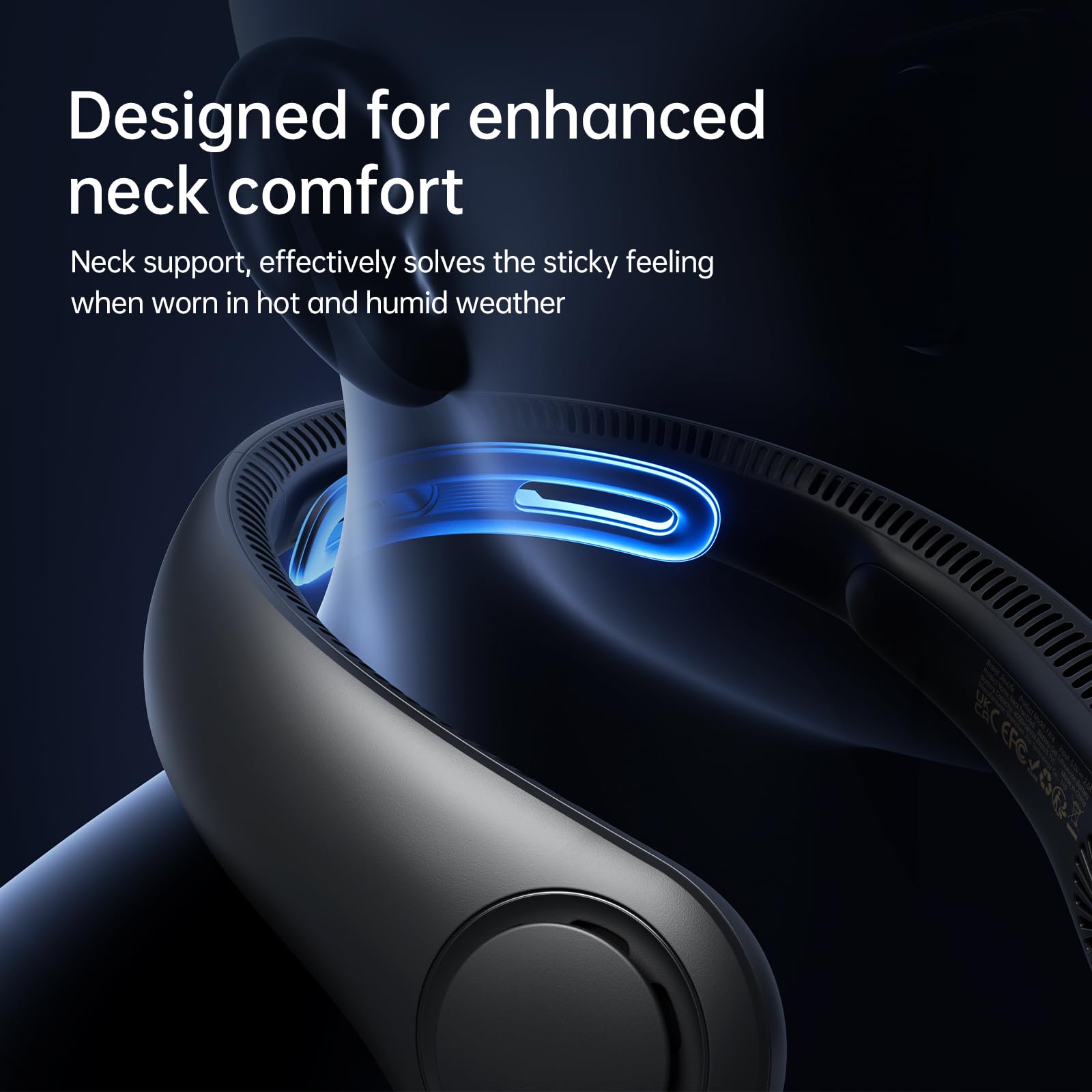 JISULIFE Portable Neck Fan Upgraded, Neckbrace Personal Hands Free, 5 Speed Gears Adjustment, 5000 mAh Wearable Bladeless Quiet Rechargeable for Outdoor Indoor, Gifts for Women Men- Black 🍁 All In One Marketplace Canada