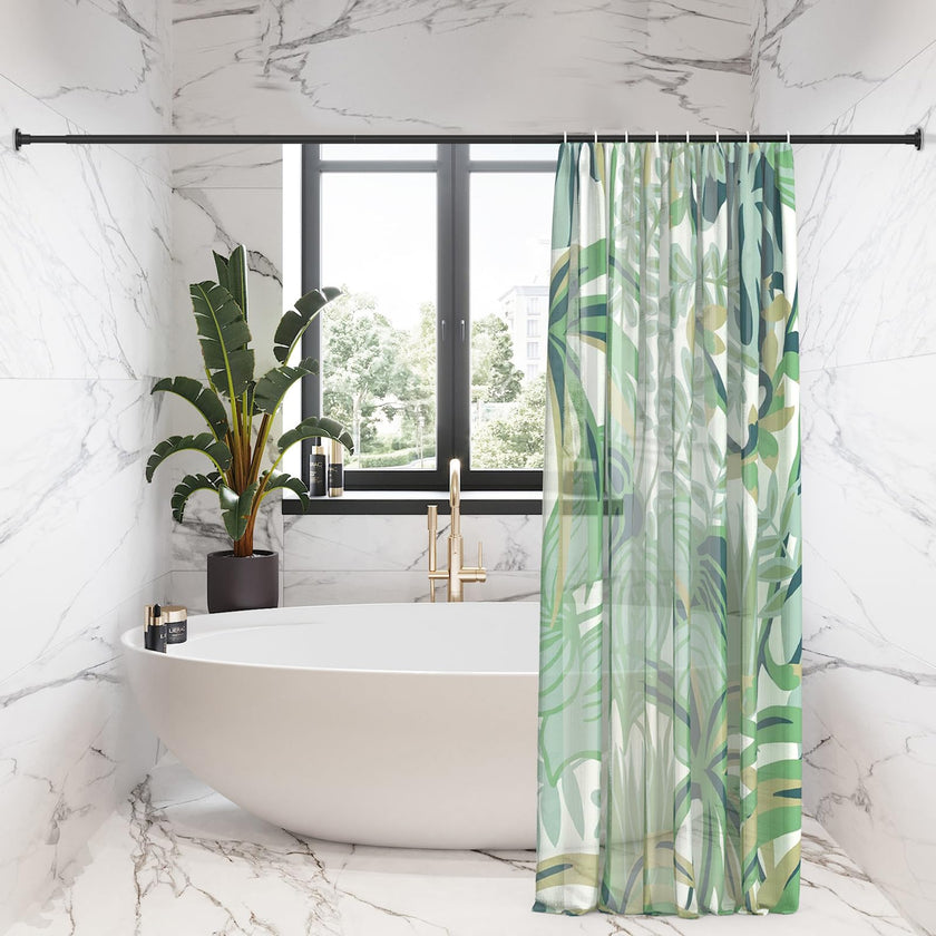 SUNALLY Shower Curtain Rod Adjustable 32-75 Inch, Spring Tension Shower Pole Rods Extendable Stainless Steel Telescoping Curtain Rod for Bathroom Windows Closet, No Drilling, No Slip, No Rust, Black 🍁 All In One Marketplace Canada