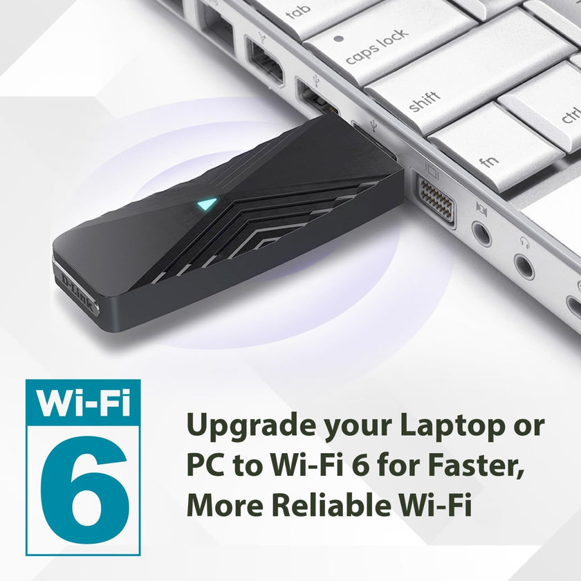 D-Link USB WiFi 6 Adapter AX1800 USB 3.0 Dual Band Long Range MU-MIMO Wireless Internet Network for Desktop PC Laptop Windows (DWA-X1850-B1-CA) 🍁 All In One Marketplace Canada