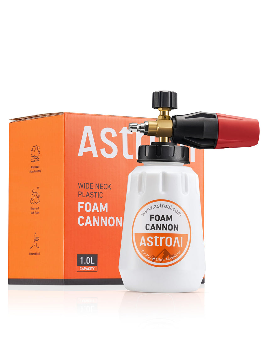 AstroAI Foam Cannon, Heavy Duty Car Foam Blaster Wide Neck Adjustable Snow Foam Lance and Thick Foam for Pressure Washer 1/4
