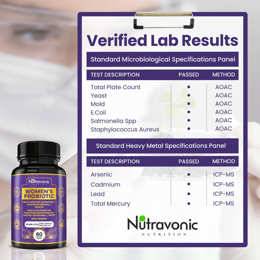 Probiotics for Women - 50 Billion CFUs Per Delayed Release Capsule. 15 Diverse Strains, including strains Limosilactobacillus Reuteri (lactobacillus reuteri) & lactobacillus gasseri. Support Gut Health, Bloating Relief & Digestion - 2 Month Supply. Nutrav