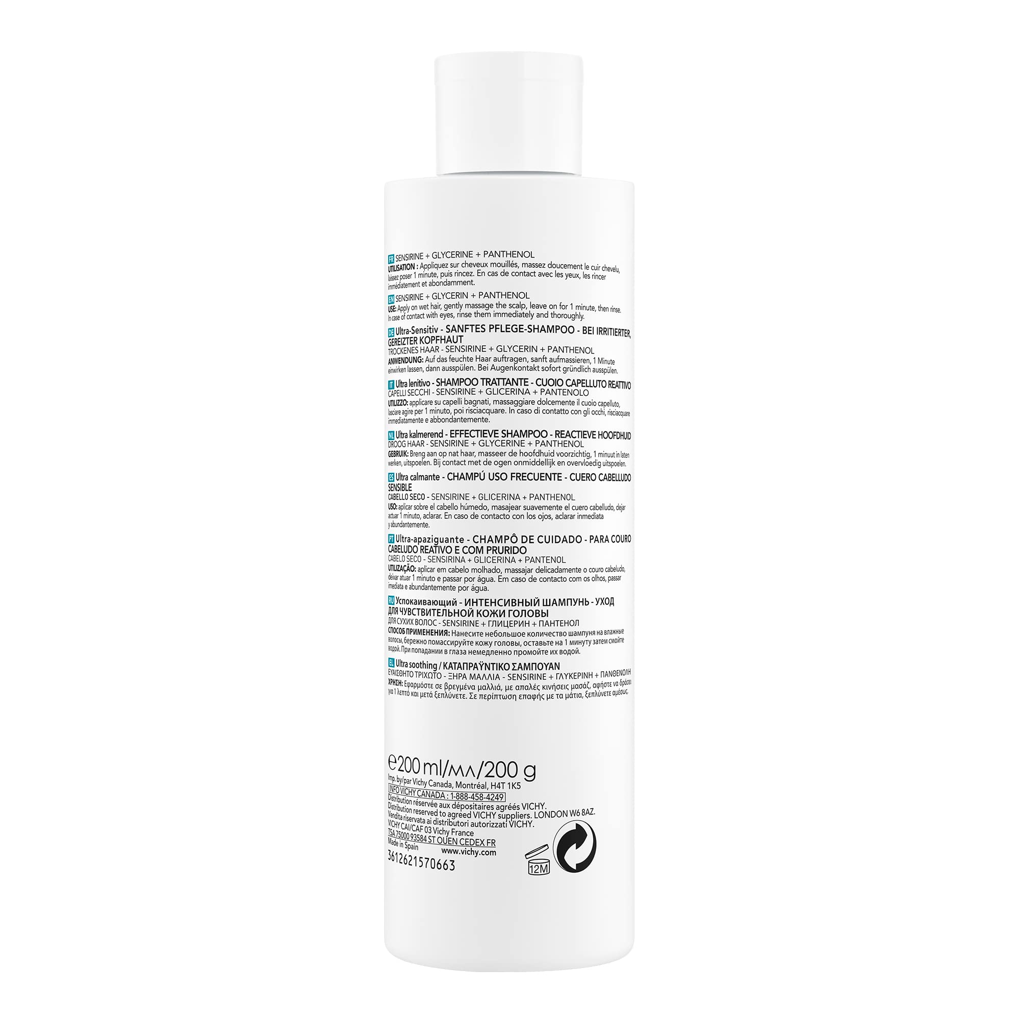 Vichy Dercos Sulfate-Free Shampoo for Irritated Scalp & Hair, 200mL 🍁 All In One Marketplace Canada