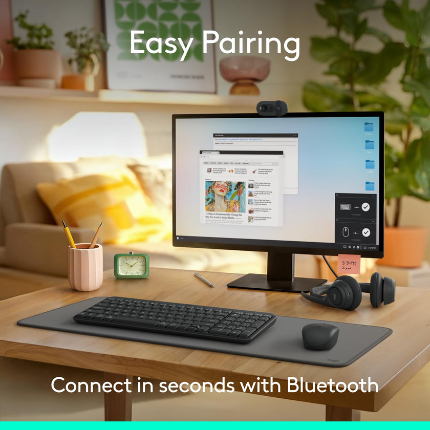 Logitech K250 Bluetooth Keyboard with Numpad, Easy Connectivity, Compact Wireless Keyboard Made with Recycled Plastic, Spill-Resistant, Comfortable Keys - Windows/MacOS - Graphite 🍁 All In One Marketplace Canada
