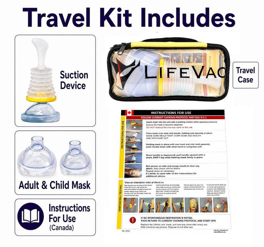 LifeVac Travel Kit (Canadian Version) - Choking Rescue Device, Portable Suction Rescue Device First Aid Kit for Kids and Adults, Portable Airway Suction Device | Anti Choking Device for Children and Adults 🍁 All In One Marketplace Canada